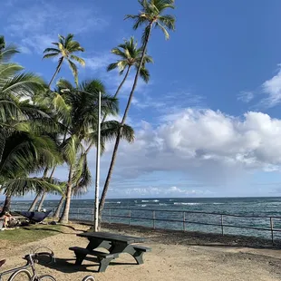 Picnic tables with amazing views