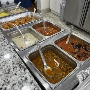 Rice, chicken, eggplant, okra, and meatballs!