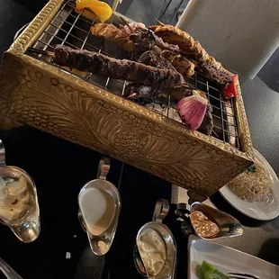 Family style mixed grill. Comes with rice