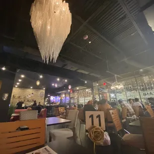 Wide angle view from left of dining room