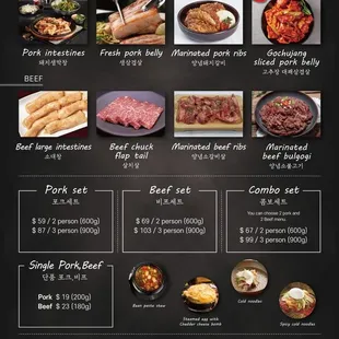 Menu (as of May 2022)