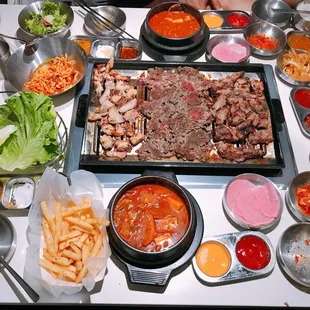 a table full of food