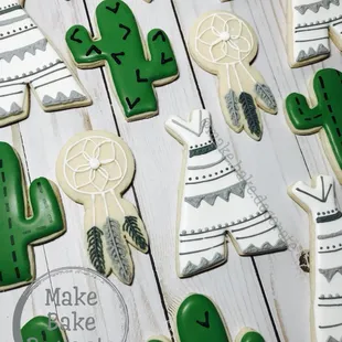 Cactus, Tepees &amp; Dreamcatcher cookies.