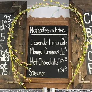 Drink menu