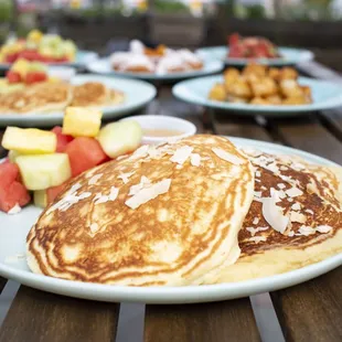 Homemade Griddle Pancakes with house-made Cambodian orange syrup