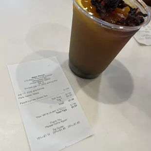 Lychee peach tea