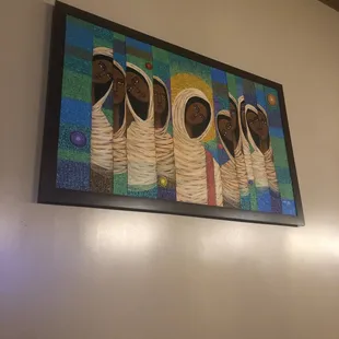 Artwork in dining area