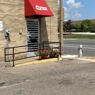 the entrance to the store