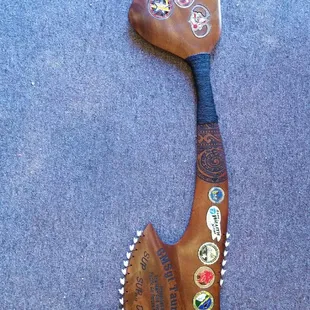 large neckbreaker with real shark teeth.  Coins are extra all engravings included.  This piece was $350 total