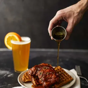 Hot Chicken &amp; Waffles for Brunch