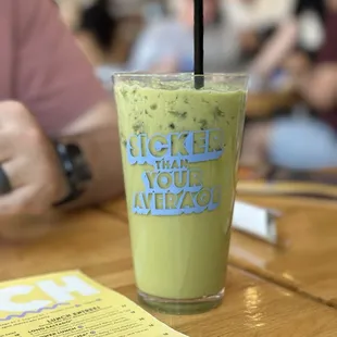 Iced Matcha Green Tea Latte w/ oatmilk - so so good