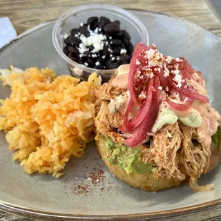 Braised Chicken Arepa
