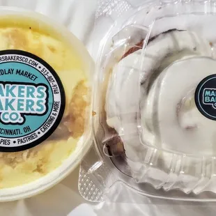 Bourbon Caramel Banana Pudding and Cinnamon Roll from Makers Bakers