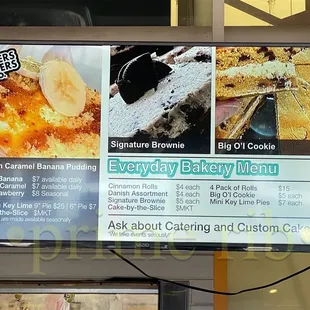 bakery menu and prices