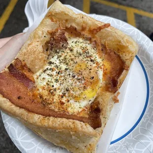 Bacon and egg pastry