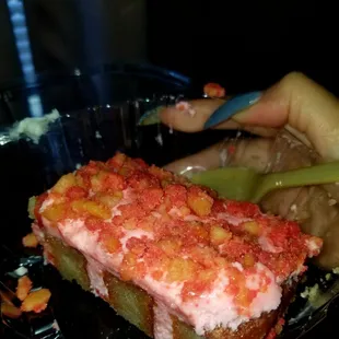 Strawberry Crunch Cake. So delicious!
