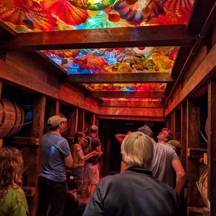 Drunken angels above in the beautiful glass.