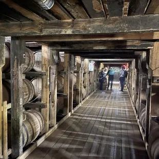Bourbon barrel storage warehouse.