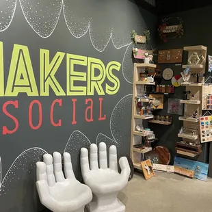 Corner of crafting supplies