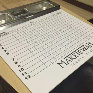 Manual score board pages