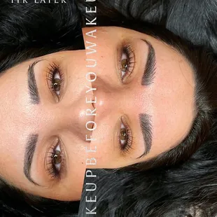 Combo brows. Please visit our Instagram @Makeupbeforeyouwakeup
