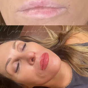 Lip tattoo. Please visit our Instagram @Makeupbeforeyouwakeup