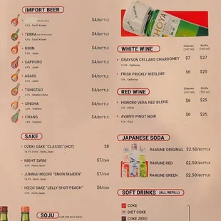 Drink Menu