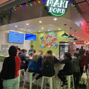 The spot has a counter if you want to eat right there.