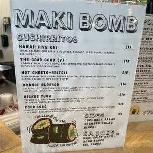 Updated menu as of 5/28/22