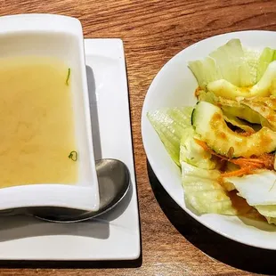 Miso Soup and Side Salad at Maki Hibachi CBD