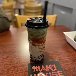 24oz Hokkaido Matcha with Red Bean