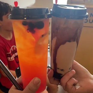 Bubble tea and tiger milk tea