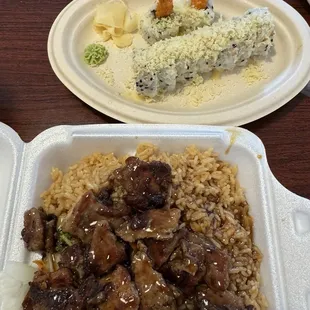 Beef Teriyaki and Shrimp Tempura