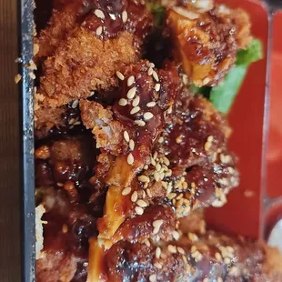 Sesame chicken from bento.