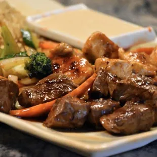 Chicken and steak hibachi combo
