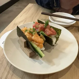 salmon and tuna poke bowl