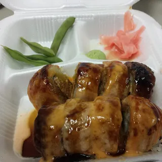 Salmon on Fire Roll