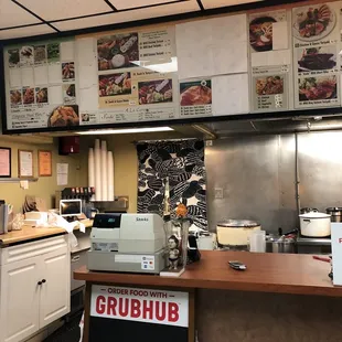 Menu and where they cooked the food.