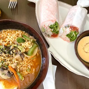 Spicy Ramen and Batman Burrito (with less rice)