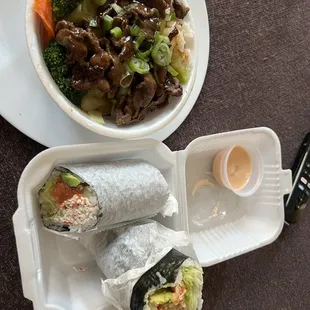 70. Batman Sushi Burrito  Beef Bowl Both great choices and affordable!