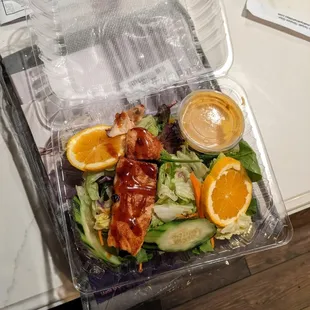 BBQ Salmon Salad, VERY small portion for $15!