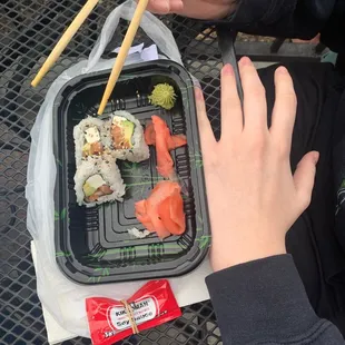 Tray was smaller than my hand. Haha lol.