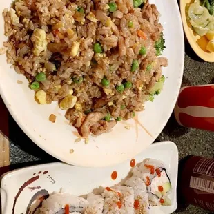 Chicken fried rice &amp; California Roll :)