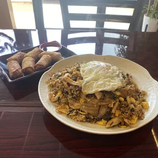 Kimchi Fried Rice &amp; Egg Roll
