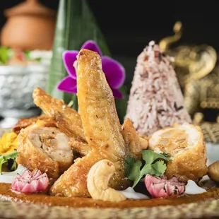 a plate of food on a table