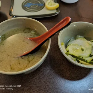 Miso Soup was HOT &amp; SAVORY.