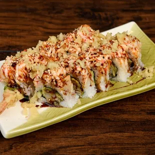 a close up of a roll on a plate