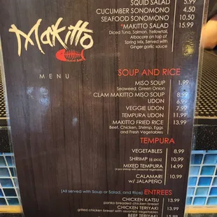 menu