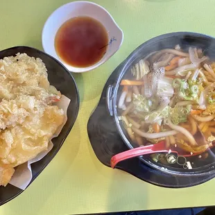 two bowls of food on a table