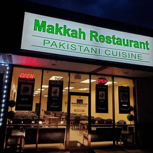 the front of the restaurant